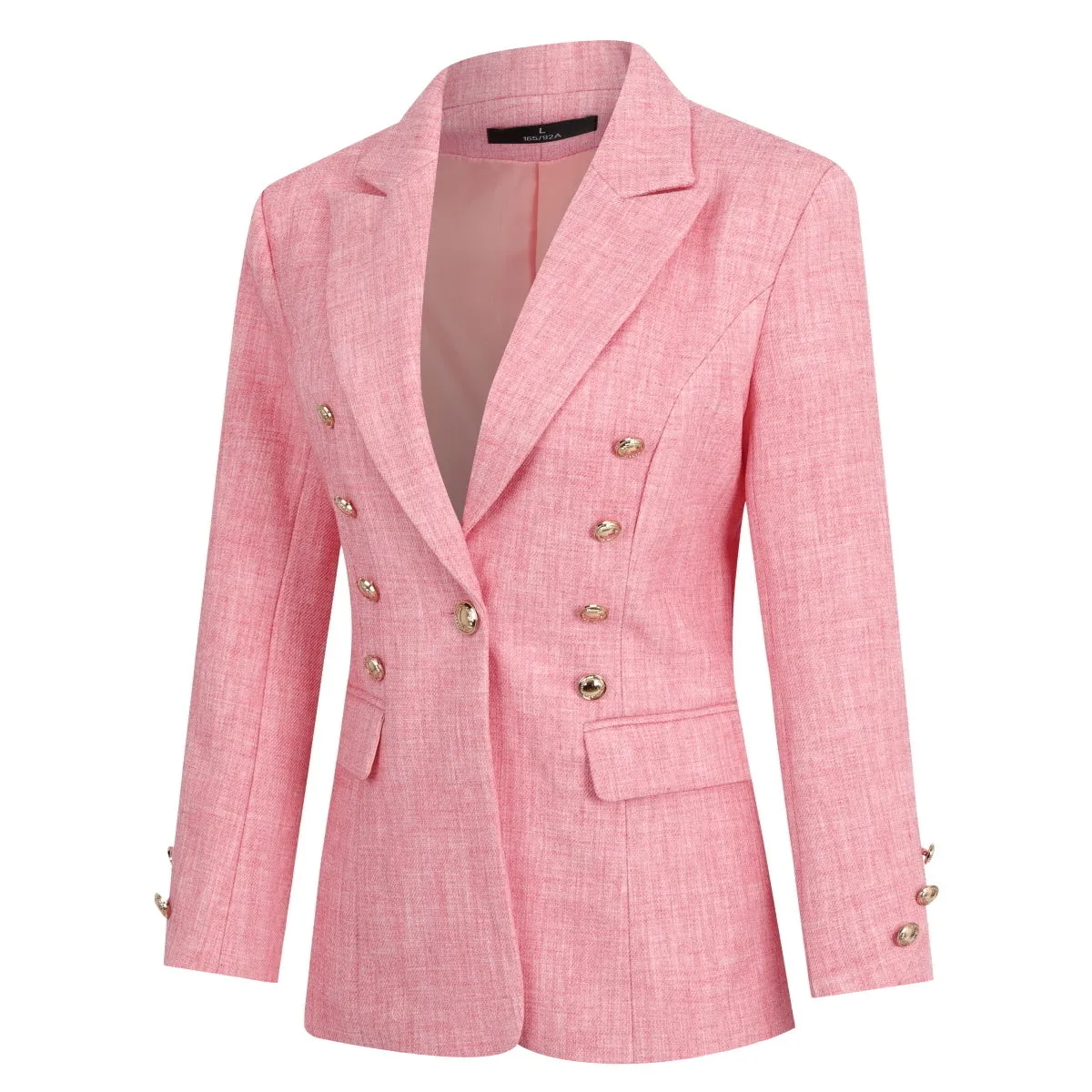 2PCS Women Blazer Suit Set Autumn Spring Office Lady Suits Double Breasted Solid Color Long Sleeve Blazer Jacket And