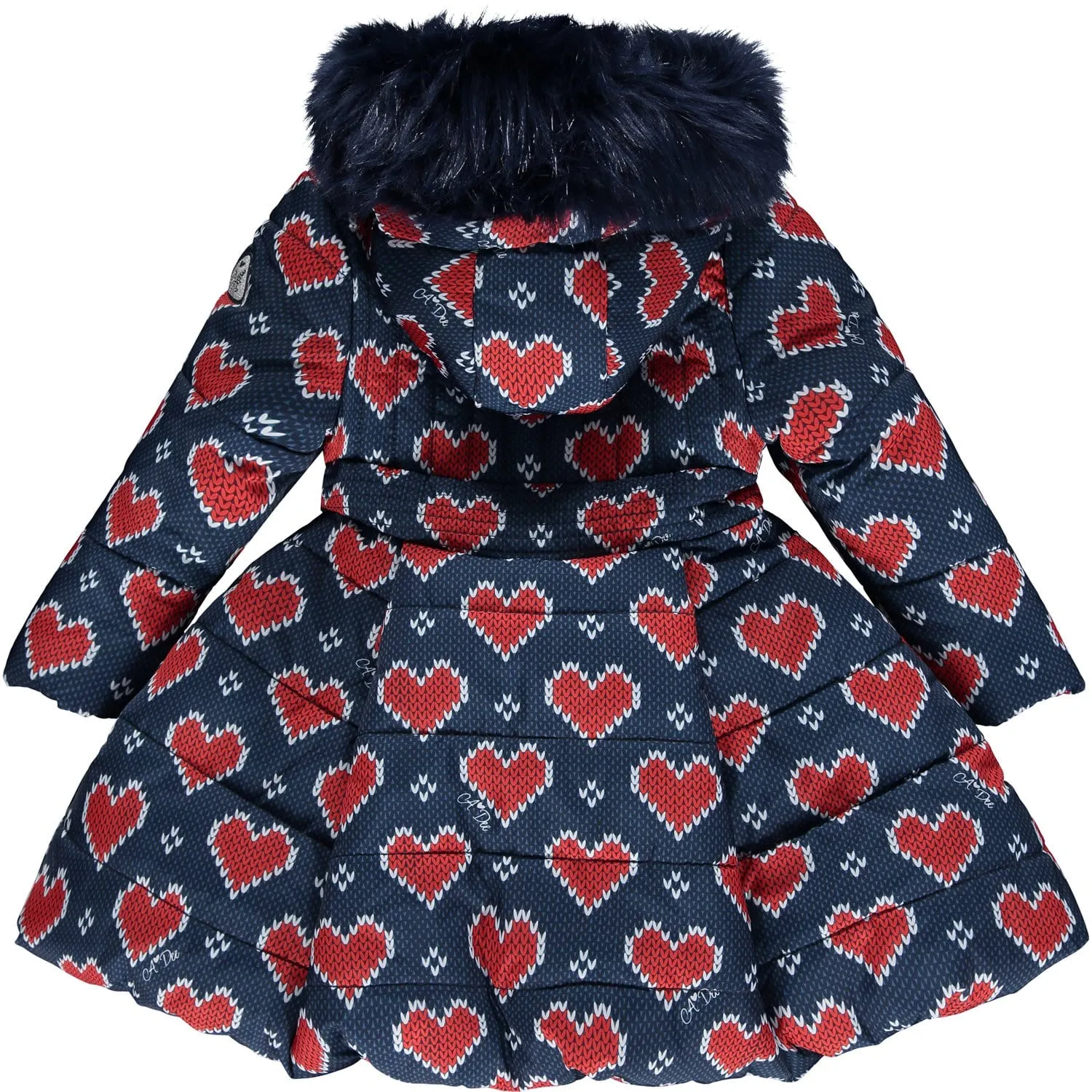 A DEE - Knitted Heart Print Jacket - Navy