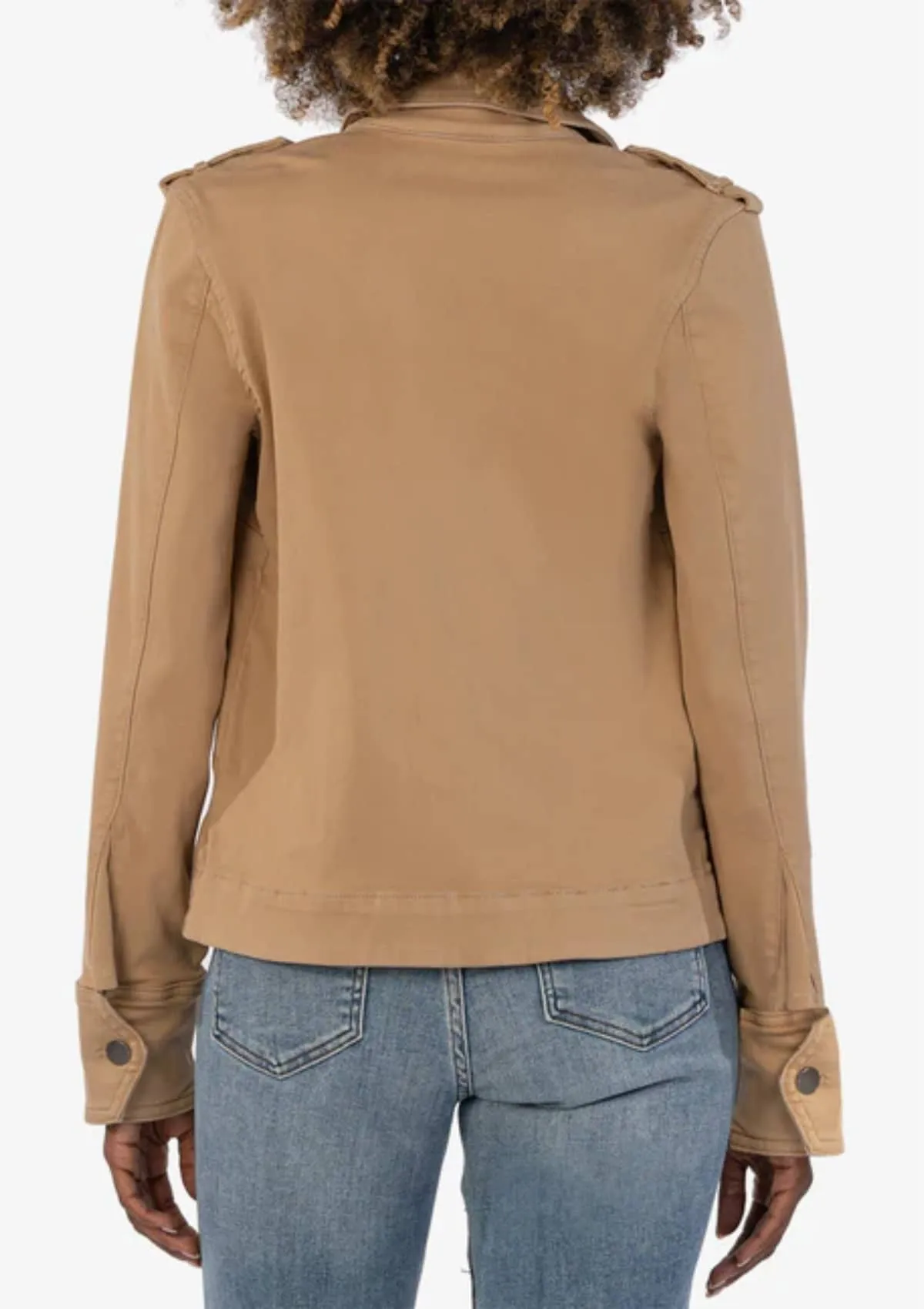 Amanda Boxy Fine Textured Jacket - Cafe