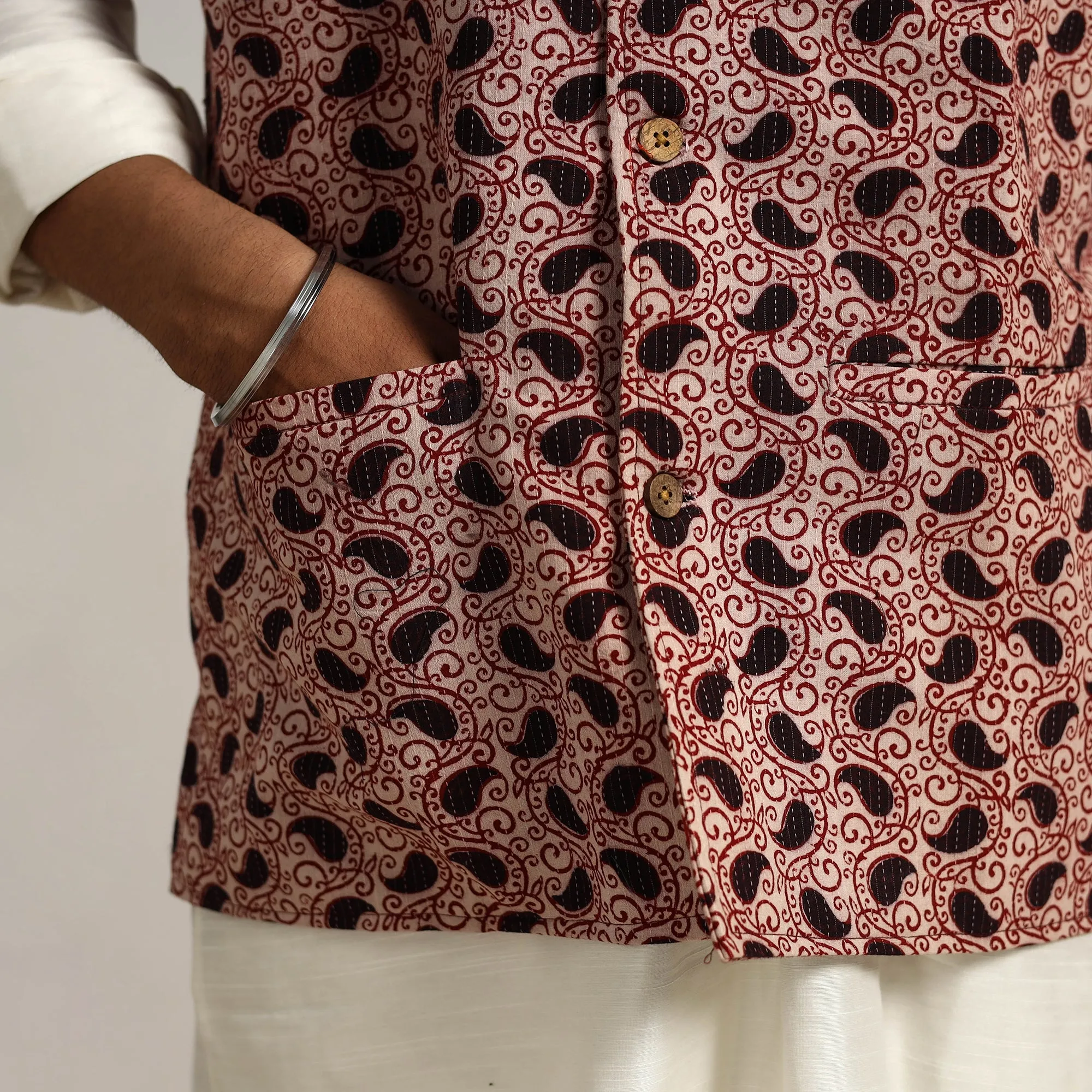 Bagh Print Nehru Jacket for Men 15