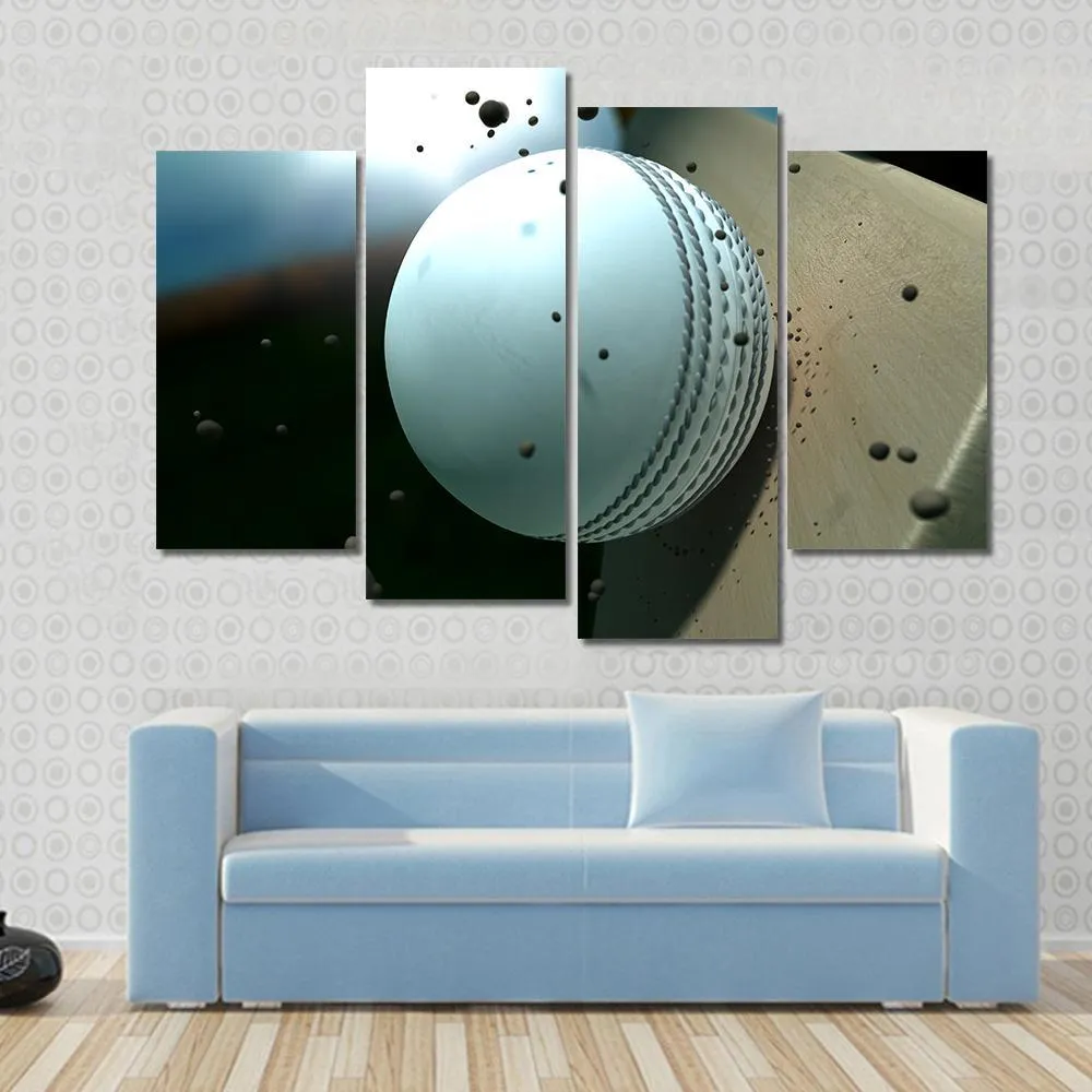 Ball Hitting Bat Canvas Wall Art