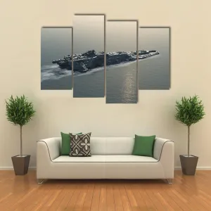 Battleship At Sea Canvas Wall Art