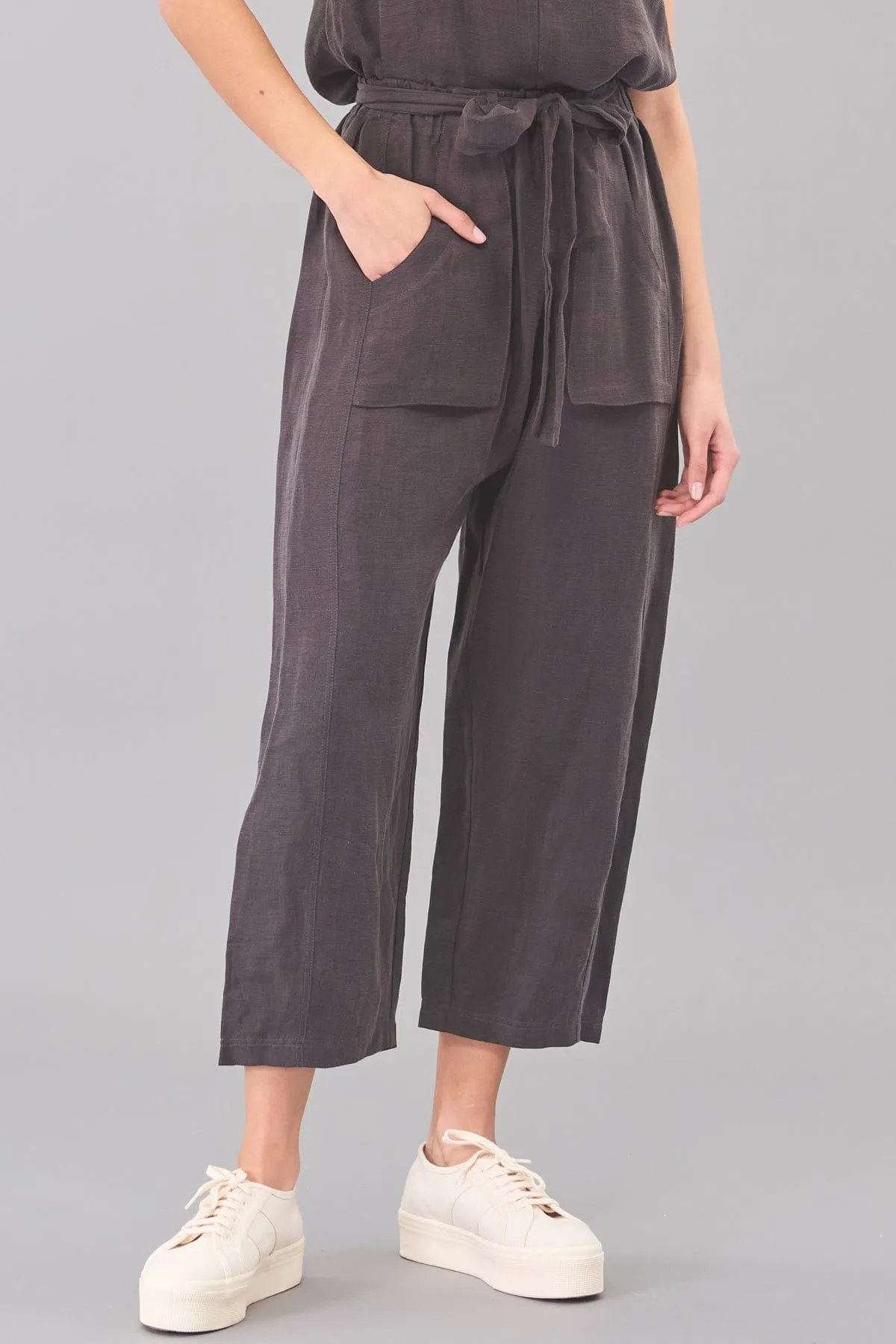 Belted Cargo Cropped Pant