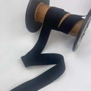 Black 20mm matte foldover elastic