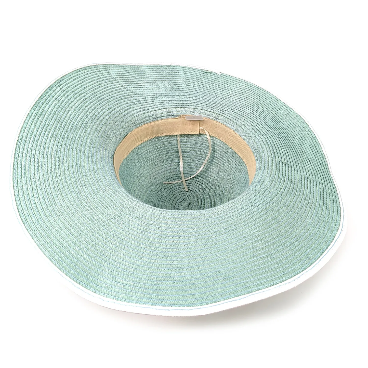 Black Ginger Bold Daisy Wide Brim Foldable Hat - Light Green