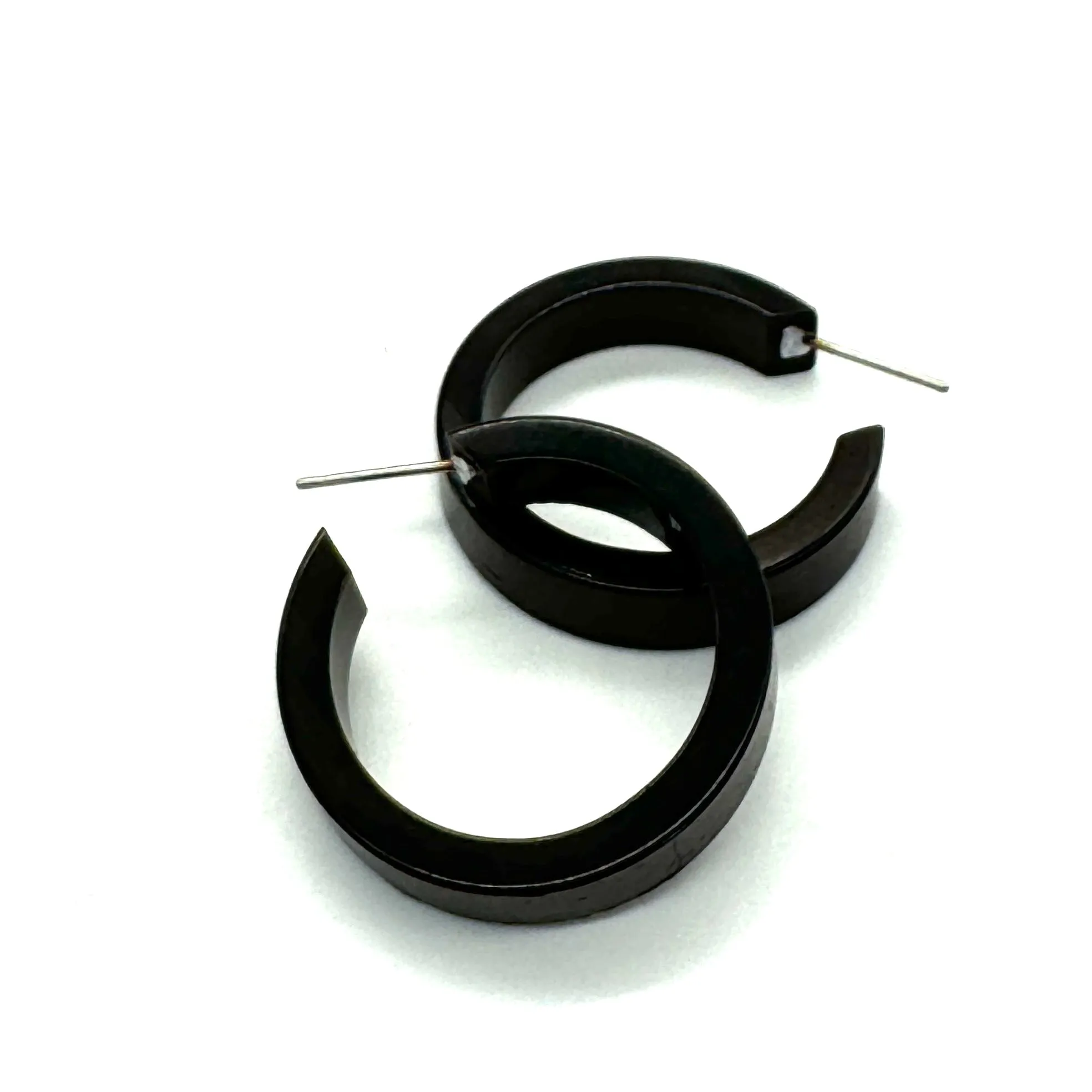 Black Small Classic Hoop Earrings