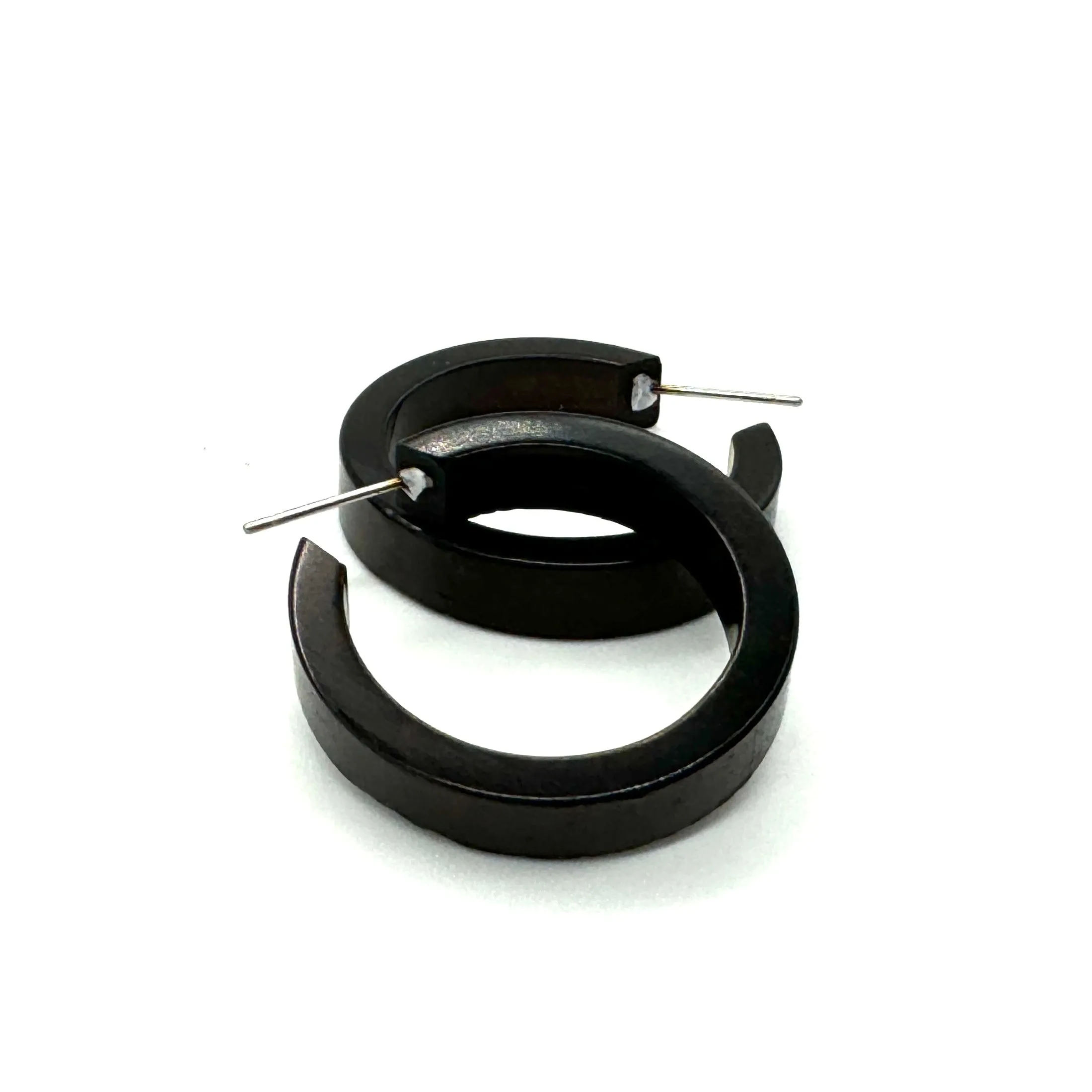 Black Small Classic Hoop Earrings