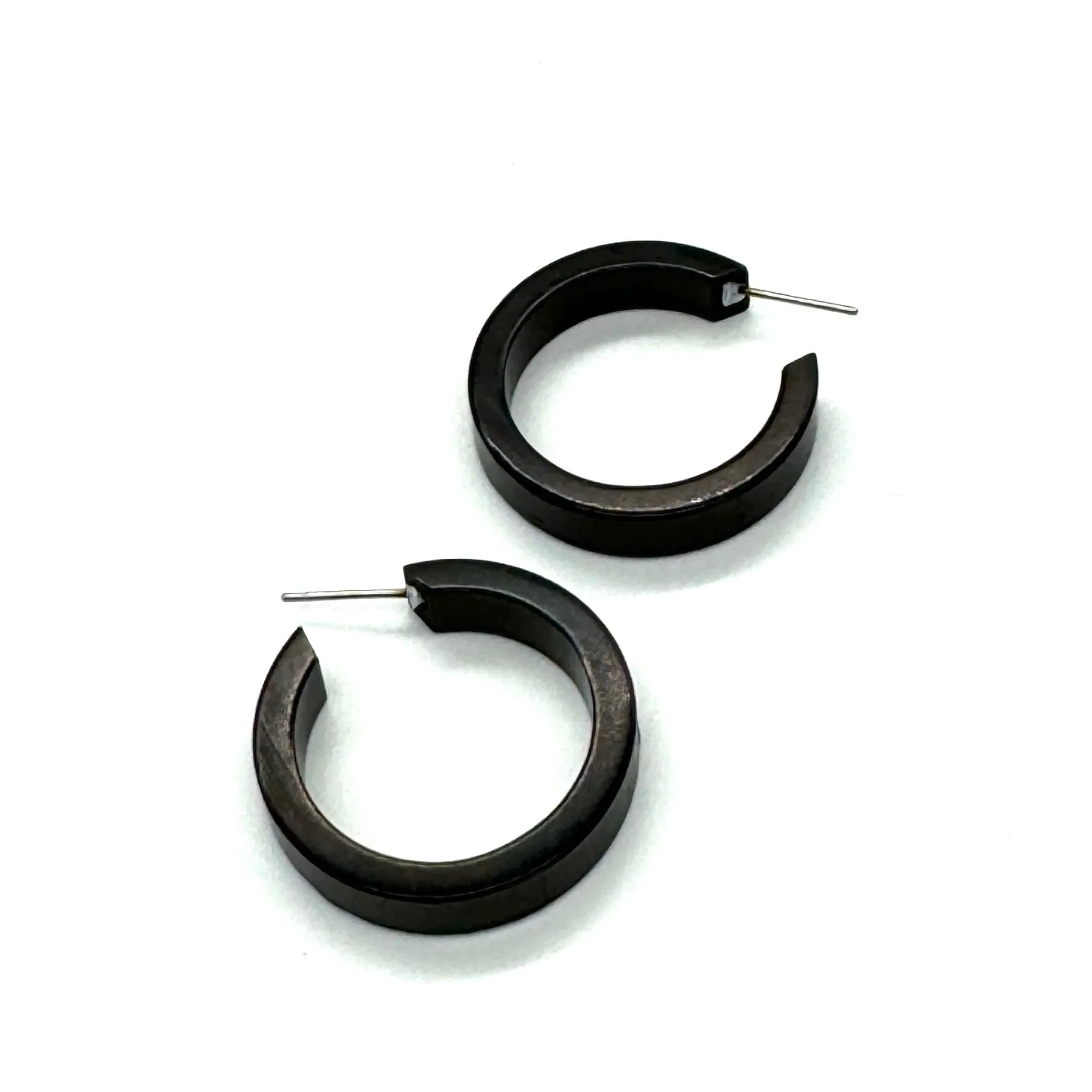 Black Small Classic Hoop Earrings