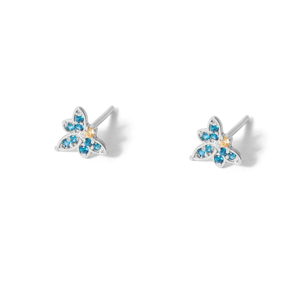 Blue Butterfly Stud Earrings