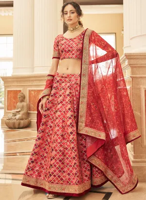 Bridal Red Embroidery Wedding Lehenga Choli