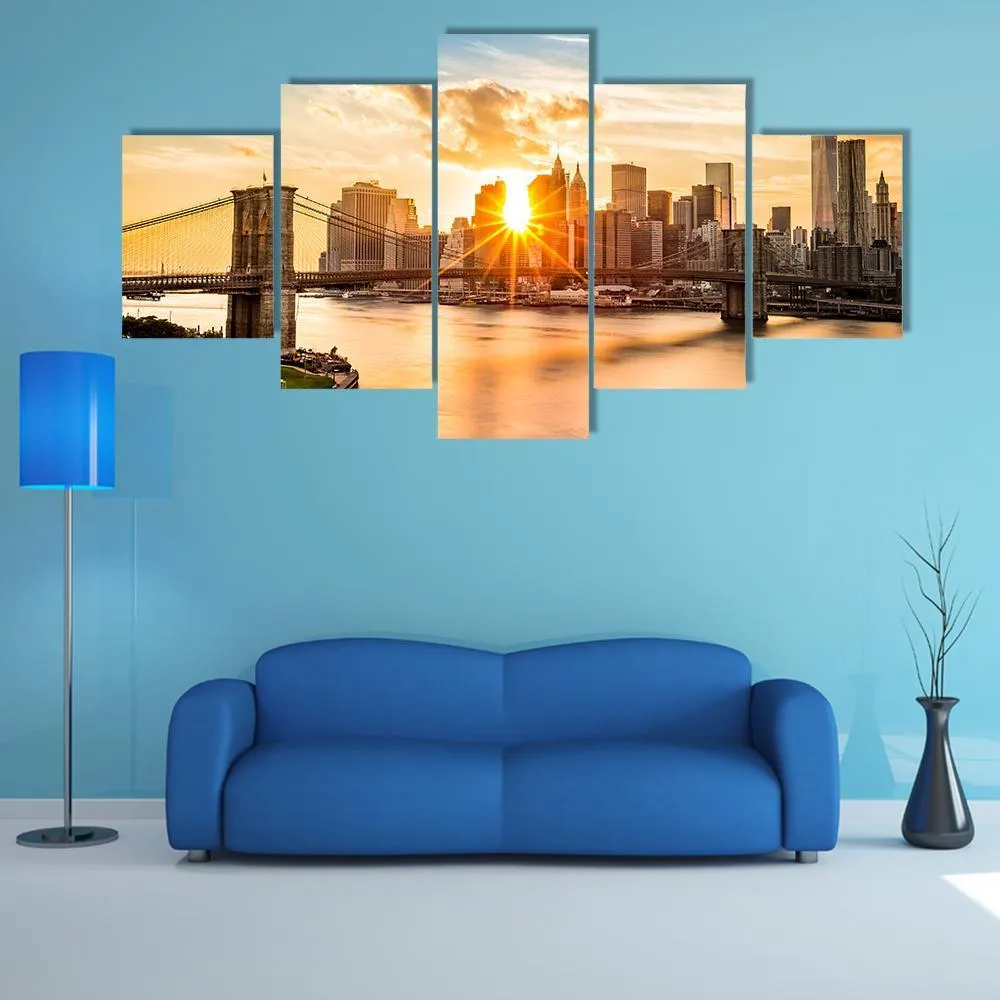 Brooklyn Bridge Skyline Canvas Wall Art