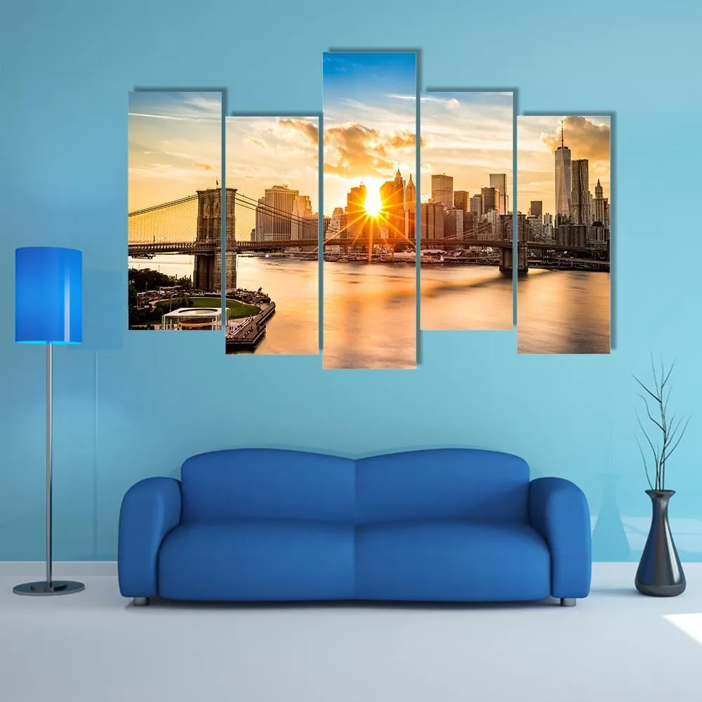 Brooklyn Bridge Skyline Canvas Wall Art