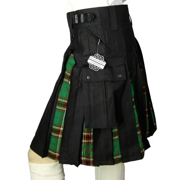 Cargo Kilts- Tartan Combo Utility Kilt: Irish Tara/Murphy Tartan