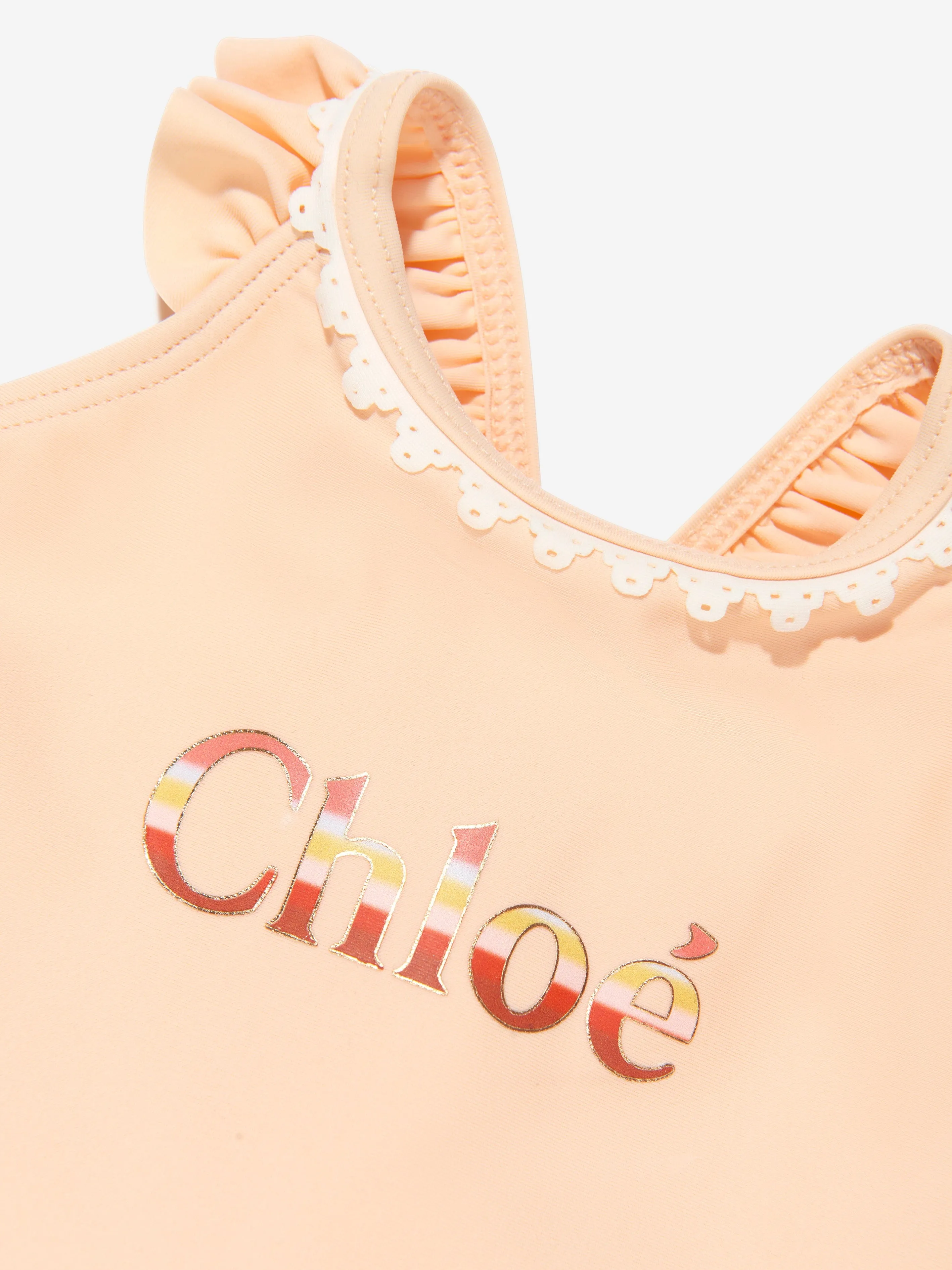 Chloé Baby Girls Logo Swimming Costume in Pink