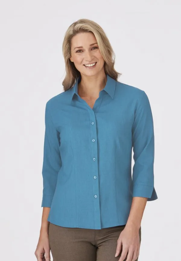 City Collection Womens Ezylin 3/4 Sleeve Shirt