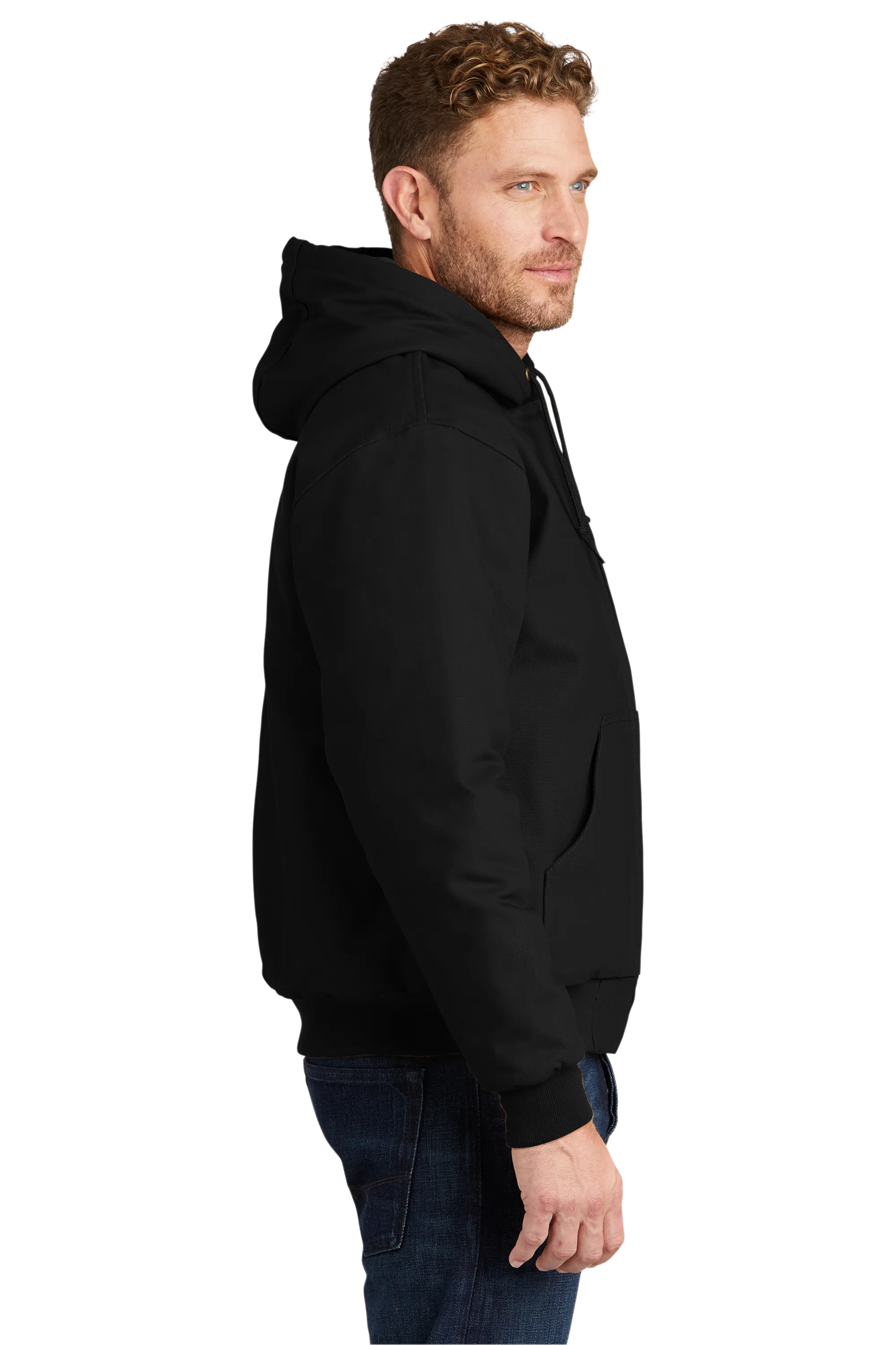 CornerStone® - Duck Cloth Hooded Work Jacket - Black