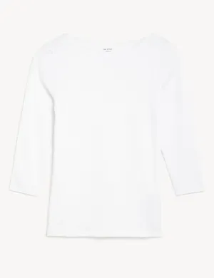 Cotton Rich Slim Fit 3/4 Sleeve T-Shirt