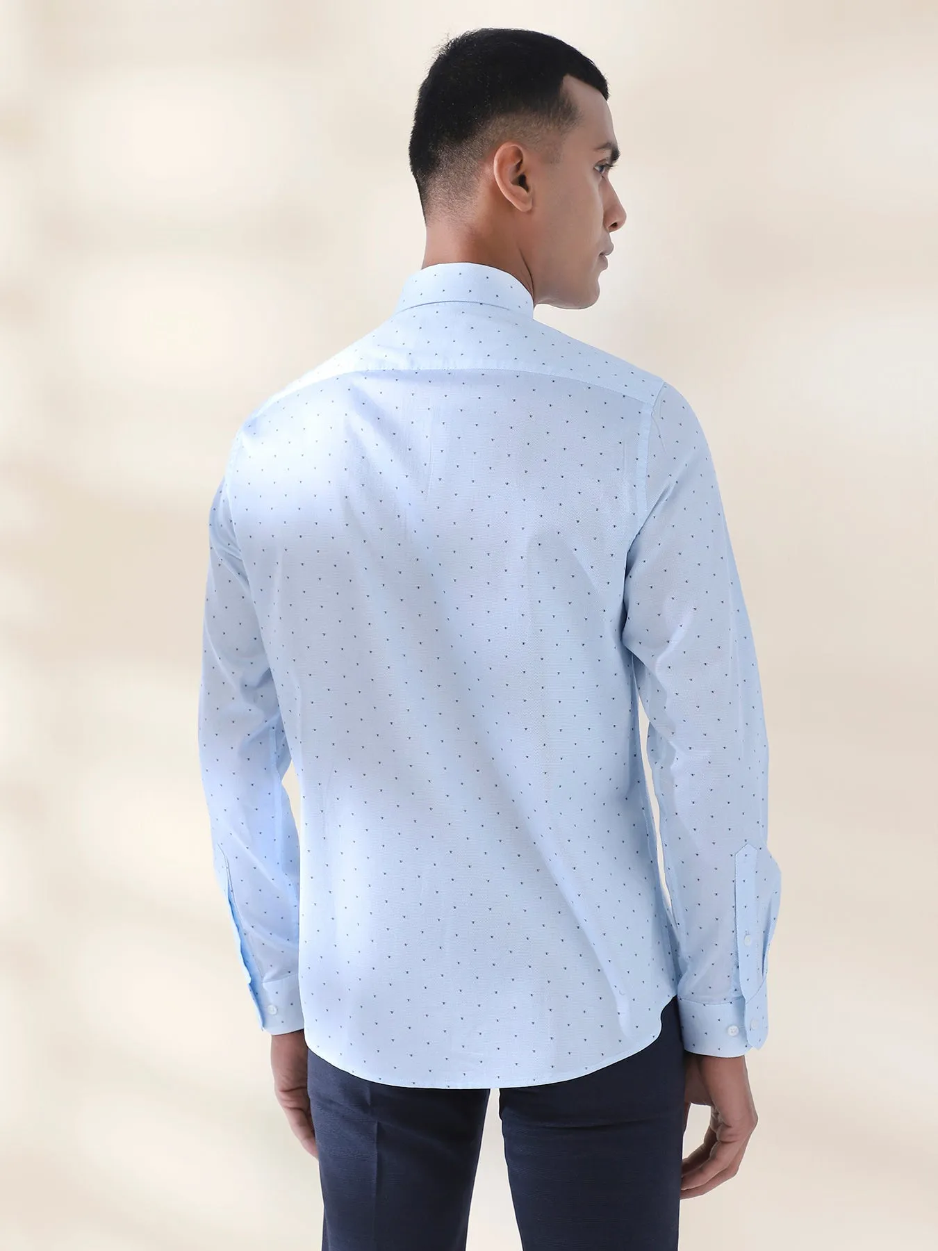 Cotton White Printed Full Sleeve Formal Shirt