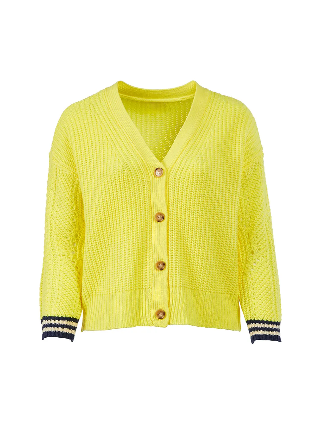 Cuff Detail Lime Cardigan