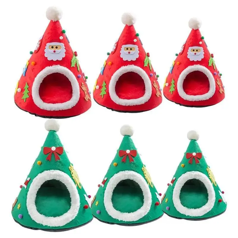 Durable Christmas Cat Hut Cottage