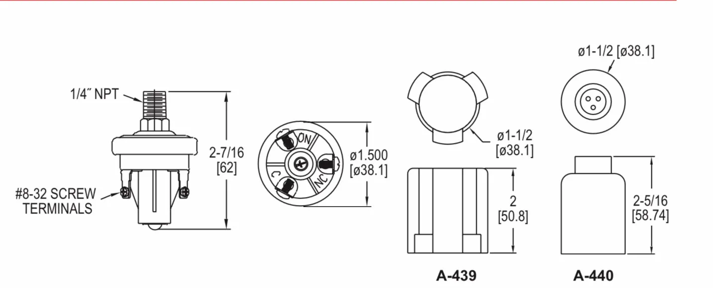 Dwyer Series A6 Durable Pressure Switch