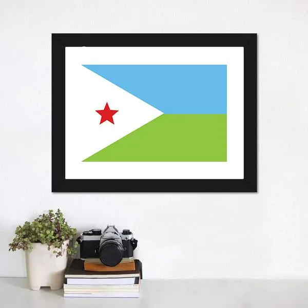 Flag Of Djibouti Canvas Wall Art