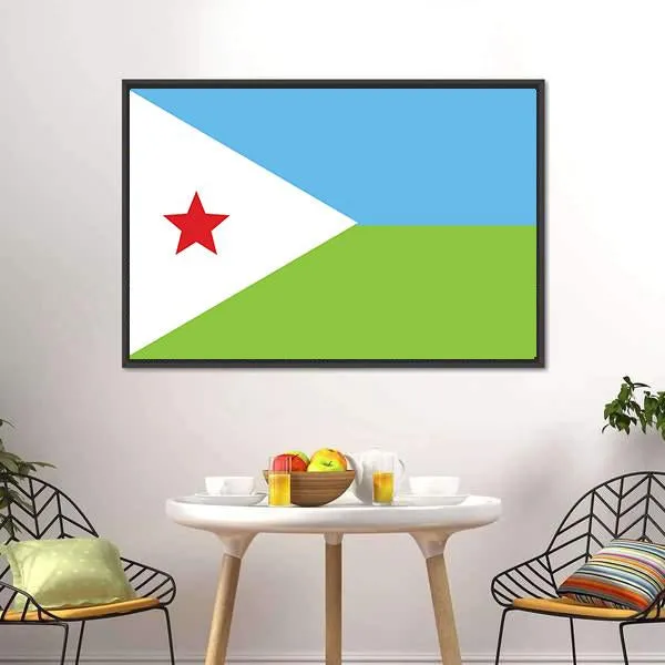 Flag Of Djibouti Canvas Wall Art