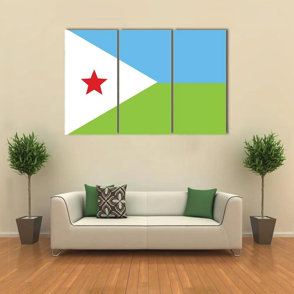 Flag Of Djibouti Canvas Wall Art