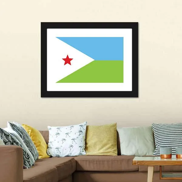 Flag Of Djibouti Canvas Wall Art