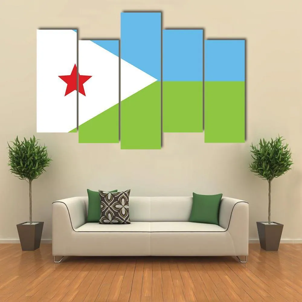 Flag Of Djibouti Canvas Wall Art