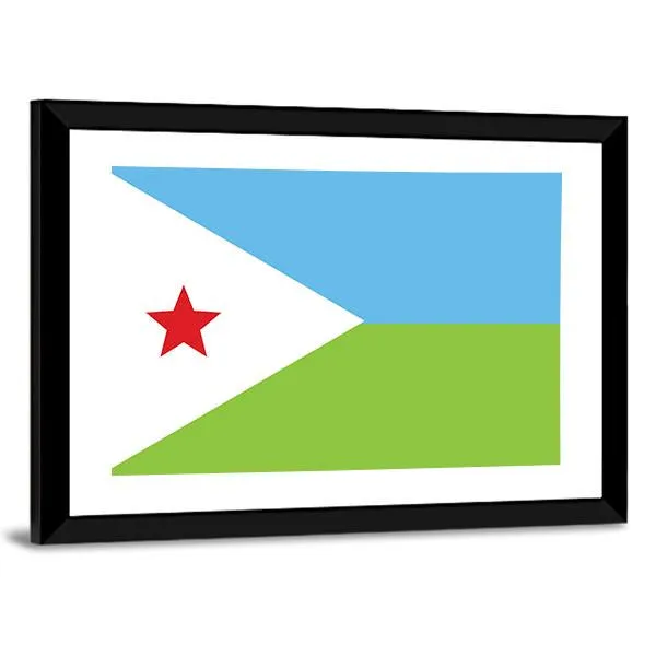 Flag Of Djibouti Canvas Wall Art