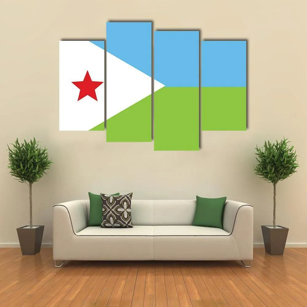 Flag Of Djibouti Canvas Wall Art