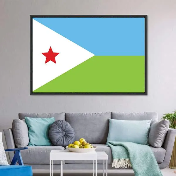 Flag Of Djibouti Canvas Wall Art