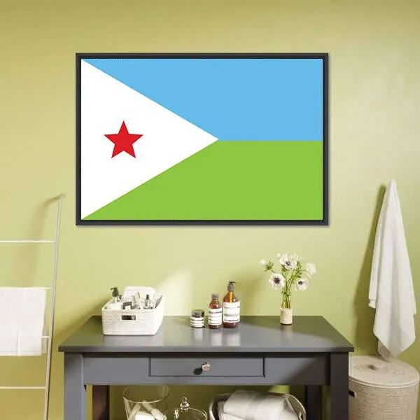 Flag Of Djibouti Canvas Wall Art