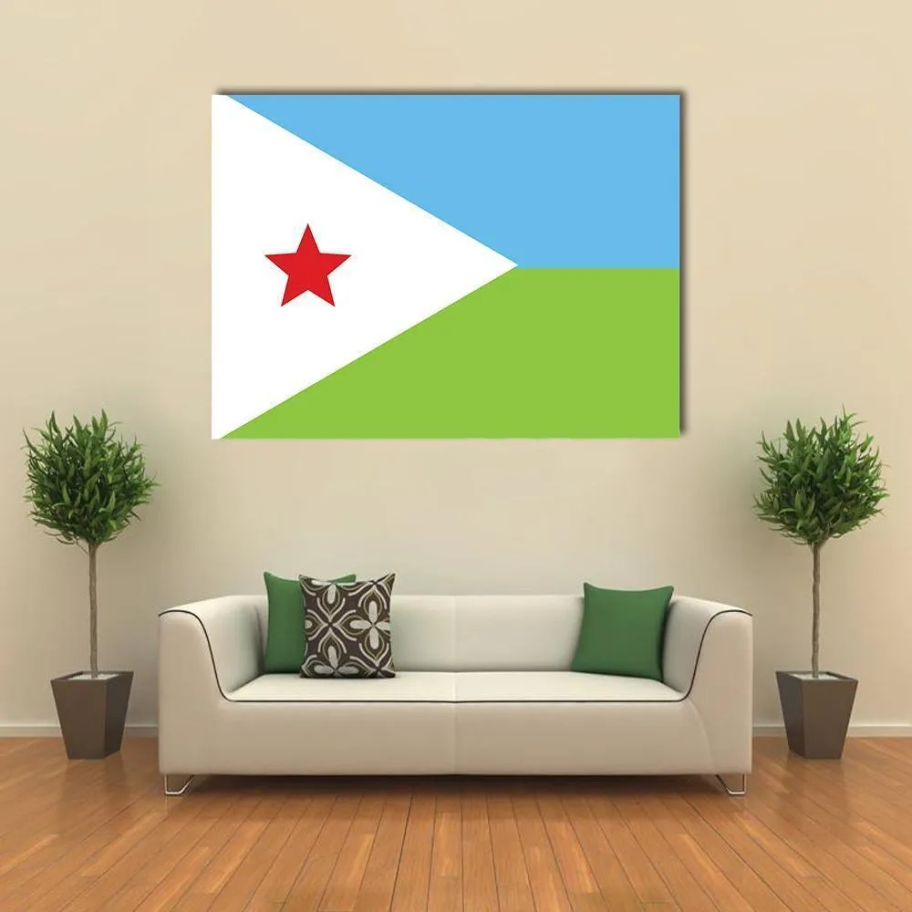 Flag Of Djibouti Canvas Wall Art