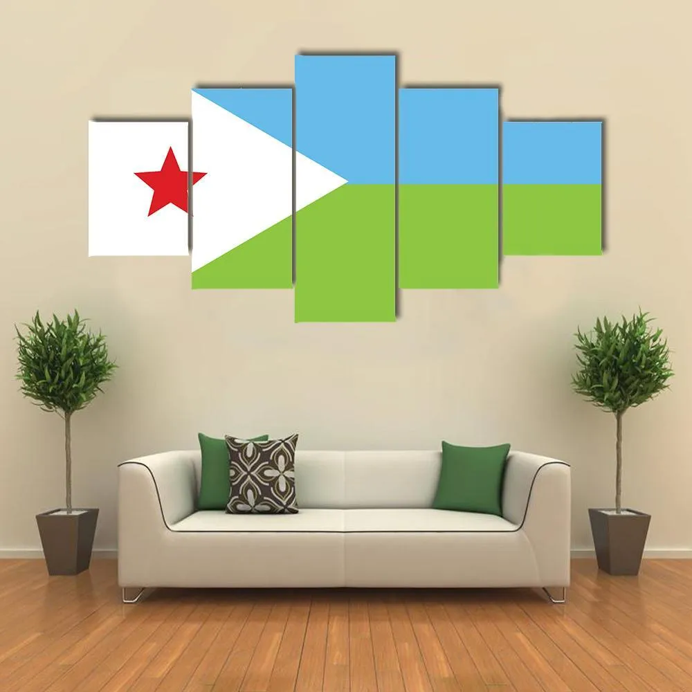 Flag Of Djibouti Canvas Wall Art