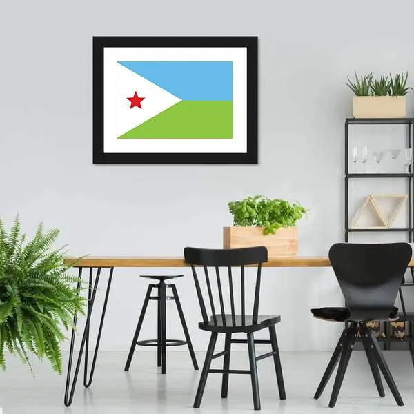 Flag Of Djibouti Canvas Wall Art