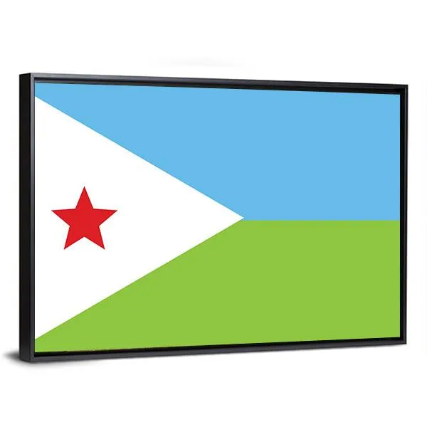 Flag Of Djibouti Canvas Wall Art