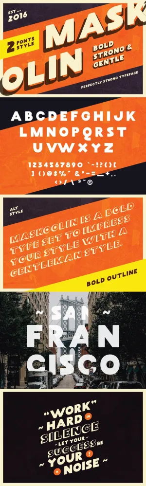 Free MASKOOLIN - BOLD FONT - 2 STYLES