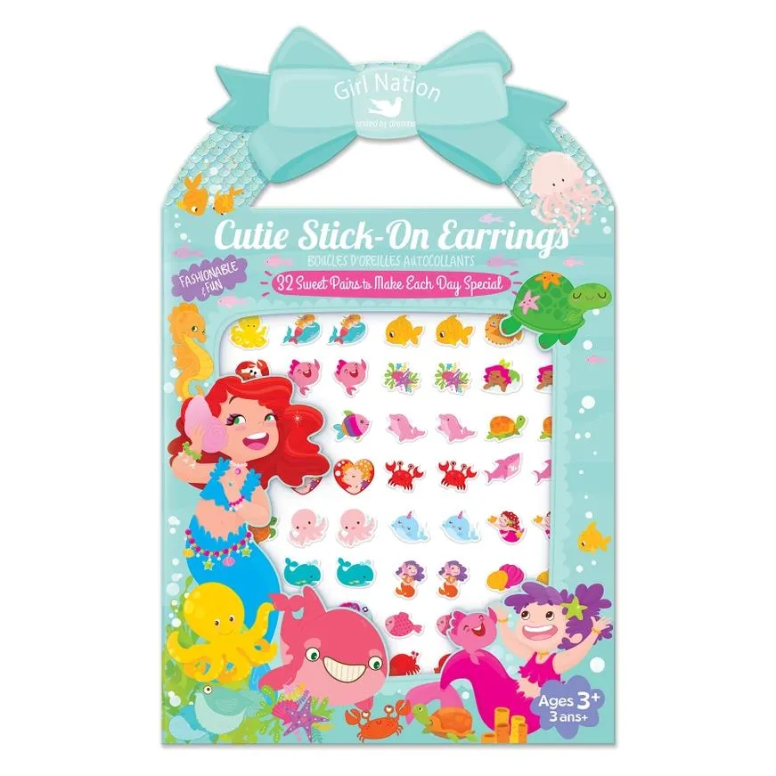 Girl Nation Cutie Stick-On Earrings - Mermaids & Friends