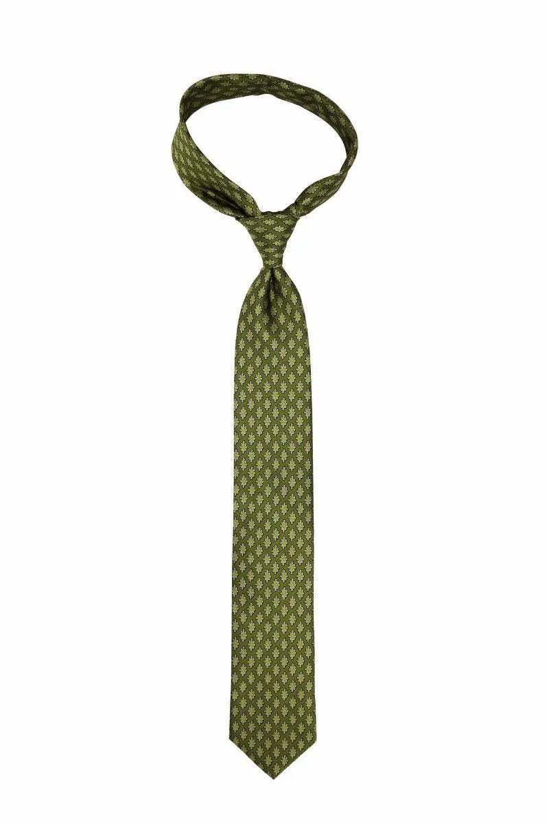 Green Daisy Traditional Tie