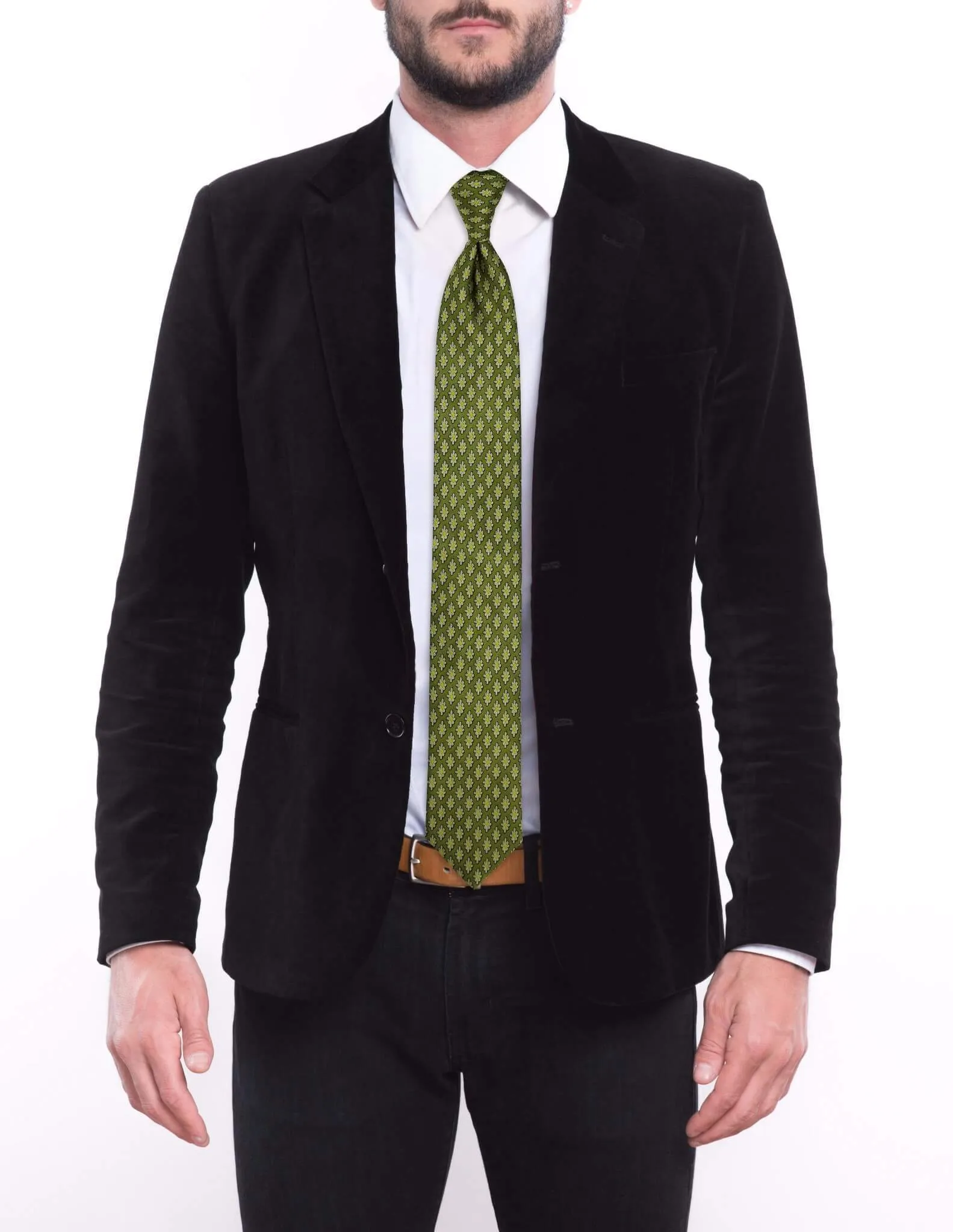 Green Daisy Traditional Tie