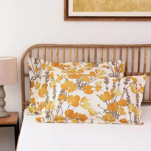 Himalayan Poppies Pillow Cover (Yellow) - Set Of Two