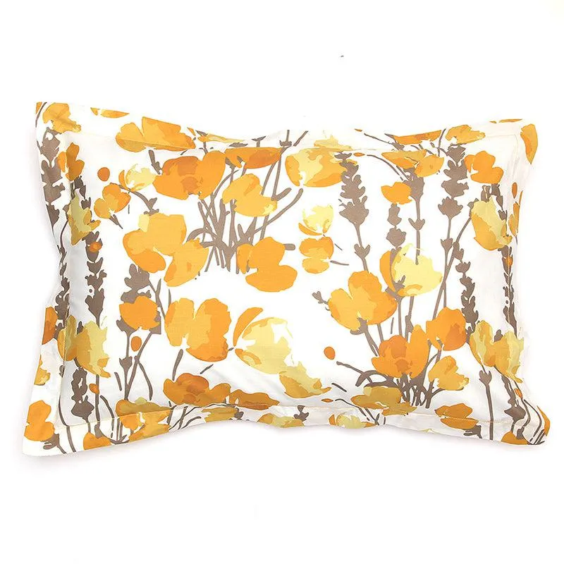 Himalayan Poppies Pillow Cover (Yellow) - Set Of Two