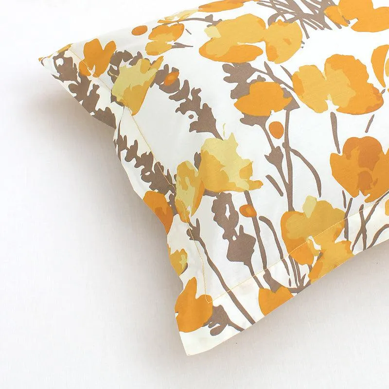 Himalayan Poppies Pillow Cover (Yellow) - Set Of Two