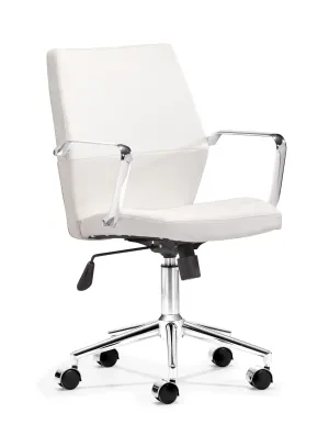 Holt Low Back Office Chair White PU by Zuo Modern | 205152