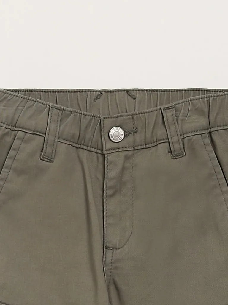 HOP Kids Solid Olive Cargo Pants