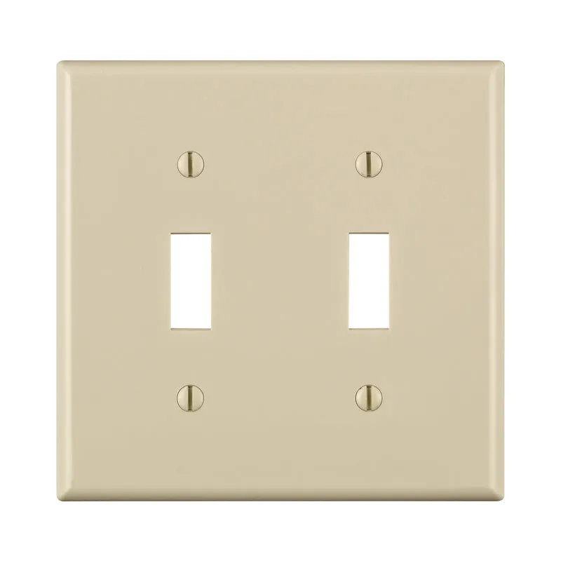 Leviton Light Almond 2 gang Nylon Toggle Wall Plate 1 pk