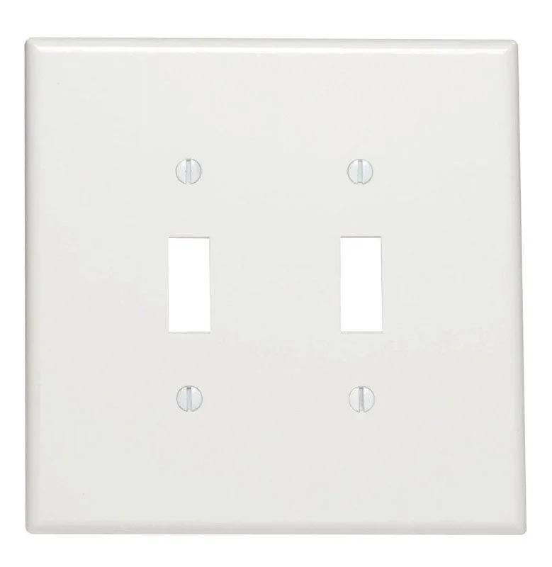 Leviton White 2 gang Thermoset Plastic Toggle Wall Plate 1 pk