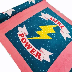 Lightning Bolt On Blue Printed Polar Fleece Design 15 - 1.28M Panel